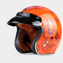Крутой мотоциклетный шлем с черепом, Ретро стиль, TORC T50, самокат, открытый шлем, ретро Мото шлем в горошек, одобренный motocicleta capacete 2024 - купить недорого