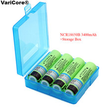 4PCS VariCore New Original 18650 NCR18650B Rechargeable Li-ion battery 3.7V 3400mAh For Flashlight batteries + Storage box 2024 - buy cheap