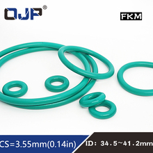 5PCS/lot Rubber Rings Green FKM Seal 3.55mm Thickness ID34.5/35.5/36.5/37.5/38.7/40/41.2mm Rubber ORings Seal Gasket Fuel Washer 2024 - buy cheap
