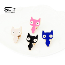 Cute Cartoon Cat Brooch 4 Colors Animals Enamel Pins Fashion Badge Women Jackets Lapel Pin Hat Collar Badges Kids Jewelry Gifts 2024 - buy cheap