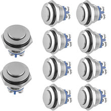 EE support 10PCS 16mm Horn Momentary Stainless Metal Push Button Switch High Head Auto Car Styling 2024 - buy cheap