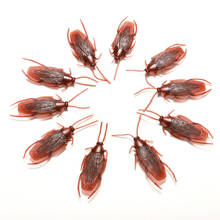 10pcs Prank Funny Trick Joke Toys Special Lifelike Model Simulation Fake Rubber Cockroach Cock Roach Bug Roaches Toy 2024 - buy cheap