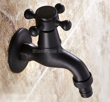 Wall Mounted Classic Black Oil Rubbed Bronze Cross Handle Washing Machine Faucet /Garden Water Tap Wav112 2024 - buy cheap