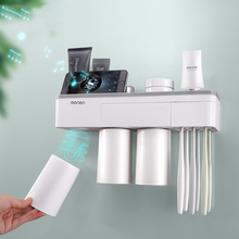 Soporte de plástico para cepillo de dientes con estuche para taza, dispensador de cepillo de dientes, organizador de afeitadora, cuchara de almacenamiento de maquillaje dental, accesorios de baño 2024 - compra barato