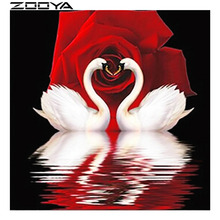 ZOOYA DIY Needlework Diamond Painting Two Swans Flowers Diamond Embroidery All Drill Rhinestone Mosaic Picture Home Decor R220 2024 - buy cheap