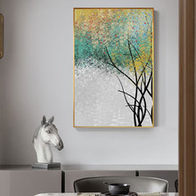 Pintura en lienzo de decoración abstracta para sala de estar, póster grande, impresión de imagen artística de pared única, de bosque verde nórdico para dormitorio y sala de estar 2024 - compra barato