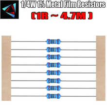 100pcs 1/4W Metal film resistor 1R ~ 4.7M 100R 220R 330R 1K 1.5K 2.2K 3.3K 4.7K 10K 22K 47K 100K 100 220 330 1K5 2K2 3K3 4K7 ohm 2024 - buy cheap