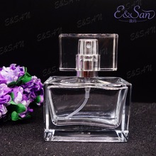 Botella dispensadora de perfume de vidrio transparente, cuadrados y planos, 100 unids/lote, PT176B-30ML 2024 - compra barato