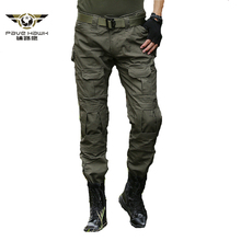 Calça tática militar cargo masculina, joelheira swat exército airsoft camuflada caçador campo de combate calças sem joelheira 2024 - compre barato