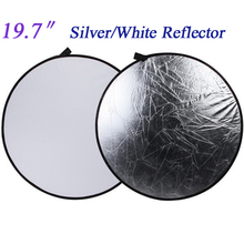 3 sets 2 in 1 Wholesale 19.69 inch 50cm Light Mulit Collapsible disc 2 in 1 reflector photography For Studio Silver white 2024 - buy cheap