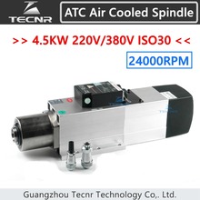 4.5KW ATC air cooled spindle motor 24000RPM  ISO30 220V 380V Automatic Tool Change spindle for woodworking cnc router TECNR 2024 - buy cheap