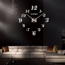 Большие настенные часы немой большой цифровые часы для гостиной Акриловые 3D DIY настенные стикеры арабские цифры часы Домашние буквы 2024 - купить недорого