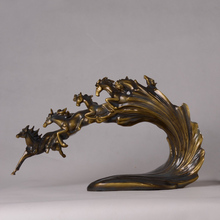 Escultura de cluster de cavalo chinesa vintage, ornamento de resina de feng shui, acessórios de artesanato para decoração de casa e presente de aniversário 2024 - compre barato