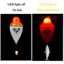 Flutuador de pesca inteligente, alarme de mordida de peixe, isca inteligente com luz led, alerta de mordida automático na noite 2024 - compre barato
