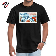 Camiseta negra de verano para hombres adultos, camiseta de Polinesia Francesa con sello postal de pesca submarina, Tops de algodón de 100%, camisetas gráficas 2024 - compra barato