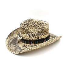 Sombrero de paja hecho a mano para Hombre y mujer, Sombrero de paja, Sombrero de Jazz, gorra de cabeza de toro, tamaño 56-58CM 2024 - compra barato
