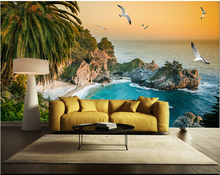 3D фрески на заказ, мечтательный красивый морской пейзаж, настенная бумага для гостиной, дивана, телевизора, детской спальни 2024 - купить недорого