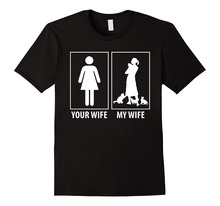 Мужская футболка из 100% хлопка, дизайнерские топы, забавная футболка с котом: ваша жена, моя жена, Мужская футболка 2024 - купить недорого