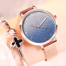 Модные женские часы из розового золота, изысканные женские часы со звездным небом, женские часы с блестящим циферблатом, женские часы, женские часы 2024 - купить недорого