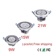 Luminária embutida para teto, 9w, 12w, 15w, 21w, 110v/220v, com driver led para iluminação doméstica 2024 - compre barato