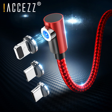 ! ACCEZZ Магнитный кабель для быстрой зарядки, Micro USB Type C для iPhone X XS MAX XR 8, Магнитный зарядный кабель для Samsung S10, кабель для телефона, 2 м 2024 - купить недорого
