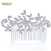 Beautiful Floral HairPins Wedding Tiara Silver Color Simulated Pearl Crystal Bridal Hair Combs Hair Jewelry Hair Accessories 2024 - buy cheap