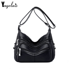 Yagelais  2019 New Soft Crossbody Bags For Women Pu Leather Handbags Designer Women Shoulder Bags Many Pocket Big Crossbody Bags 2024 - buy cheap