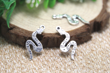30pcs- snake Charms Antique Tibetan silver snake charm pendants 26x11mm 2024 - buy cheap