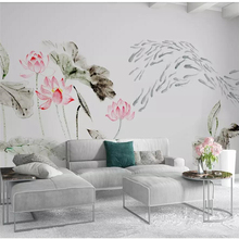 Wellyu-papel tapiz personalizado, Fondo de pared personalizada gran mural, papel pintado verde, tinta Zen china, lotus TV 2024 - compra barato