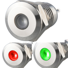 12mm Red/Green 3V 6V 12V 24V Double Color Nickel Plated Brass Waterproof Pilot Lamp Indicator 2024 - buy cheap