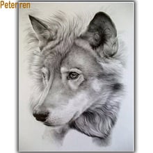 Peter ren Diamond embroidery  Diy Diamond painting gray Dog head 3D square drill Diamond Mosaic full collage quality 2024 - buy cheap