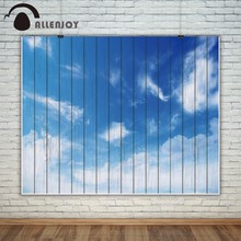 Allenjoy blue sky photography backdrop cloud natural wood room decoration background new photo studio photobooth photocall 2024 - buy cheap
