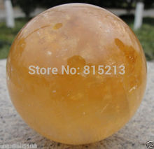 Frete Grátis ddh00806 Natural Citrino Calcita Cristal de Quartzo Bola Esfera Cura 65 MM 2024 - compre barato