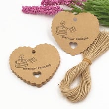 200pcs/lot  DIY love hearts 5.5*6cm brown Food Label Wedding Gift cake box Decorating Tag Packaging Label Brown Kraft Paper Tags 2024 - buy cheap