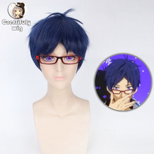 ¡25cm Anime gratuito! Ryugazaki Rei-peluca azul corto para hombre, disfraz de Cosplay, pelucas de pelo sintético, envío gratis 2024 - compra barato