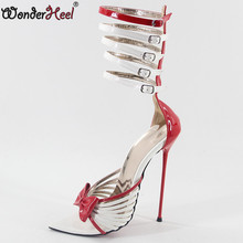 Wonderheel Pointed toe Sandals ultra high heel 16cm stiletto heel sexy Ankle straps extremely thin metal heel women sandals 2024 - buy cheap