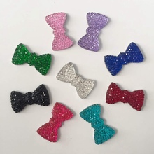 40pcs 11*20mm Mix colour 3D Resin Rhinestone Flat Back Bow Tie For Cell Phone Crafts Clothing DIY Decorations -B64A 2024 - buy cheap