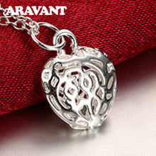 Ожерелье с подвеской в виде сердца из серебра 925 пробы, цепочка для женщин, серебряные украшения 2024 - купить недорого