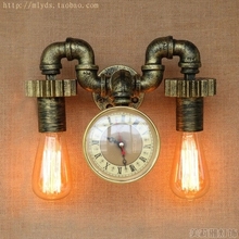 Настенный светильник Эдисона в стиле «чердак», настенный светильник с часами в ретро стиле, домашний декор, винтажное промышленное освещение 2024 - купить недорого