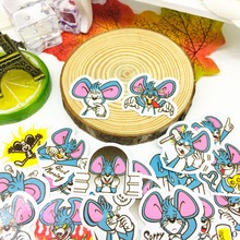 40 pçs bonito azul mouse adesivo anime ícone adesivos presentes para crianças para portátil mala de guitarra geladeira bicicleta carro brinquedo 2024 - compre barato