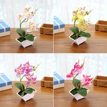 1Pc Artificial Butterfly Orchid Flower Phalaenopsis Home Office Decor with Flowerpot Fashion 2024 - buy cheap