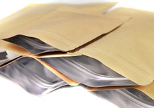 OEM логотип Мини Размер Zipperkraft бумага верхнее уплотнение крафт-бумажный мешок с фольгой покрытием внутренний порошок приправа сахар мешки для хранения чая 2024 - купить недорого