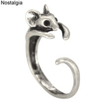 Anillos apilables con diseño de ratón y rata para mujer, joyas Vintage con diseño de animales, Nostalgia 2024 - compra barato