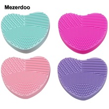 Makeup Brush Cleaning Mat Cleaner Silicone Heart-shape Cosmetic Brush Scrubber Board Washing Pad Make Up Tool 4 Color for Choose 2024 - buy cheap