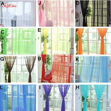 1Pcs Curtain Pure Color Tulle Door Window Curtain Drape Panel Sheer Scarf Valances Modern Bedroom Living Room Curtains 5Z 2024 - buy cheap