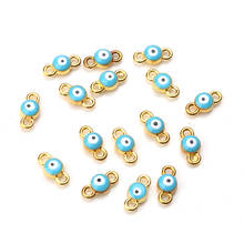 20pcs/lot Evil Eye Connector Charms 6*12mm Connectors Jewelry Making Charm Pendant For Bracelet Necklace 2024 - buy cheap