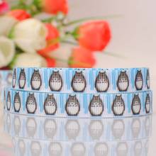 5yards 3/8 " 9 mm cute fat totoro print cartoon grosgrain ribbon party decoration gift ribbon Free shipping 2024 - buy cheap