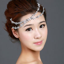 New Elastic Women Metal Rhinestone Chain Jewelry Headband Head Hair Band Beauty 2024 - buy cheap
