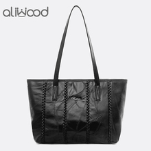 aliwood 2019 Genuine Sheepskin Leather Women Shoulder Bags Large Capacity Shopping Handbags Female Patchwork Tote Bolsa Feminina 2024 - buy cheap