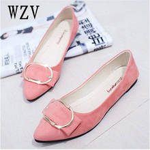 Plus size 35-41 New Women Suede Flats Fashion Woman Loafers Pointy Toe Ballerina Flat Casual Shoes Women Zapatos Mujer E059 2024 - buy cheap